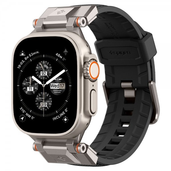 Spigen Apple Watch 44/45/46/49mm Armbånd DuraPro Armor Sort