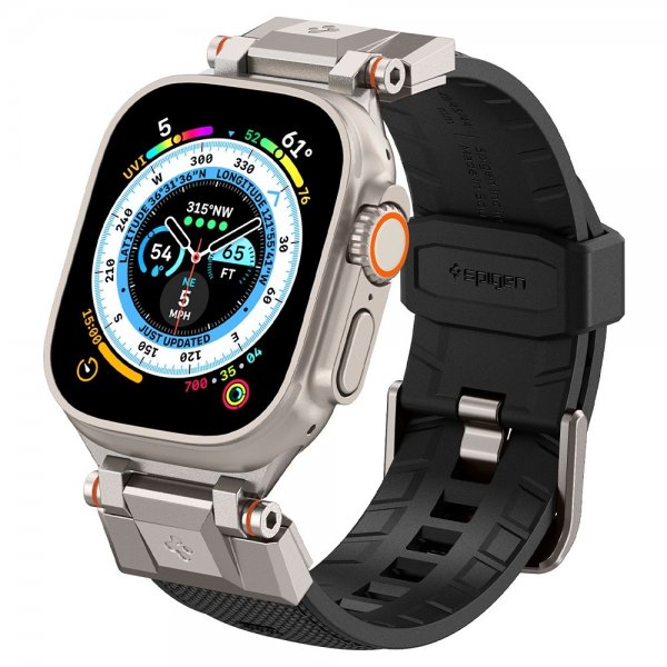 Spigen Apple Watch 44/45/46/49mm Armbånd DuraPro Armor Sort