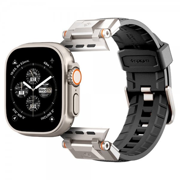 Spigen Apple Watch 44/45/46/49mm Armbånd DuraPro Armor Sort