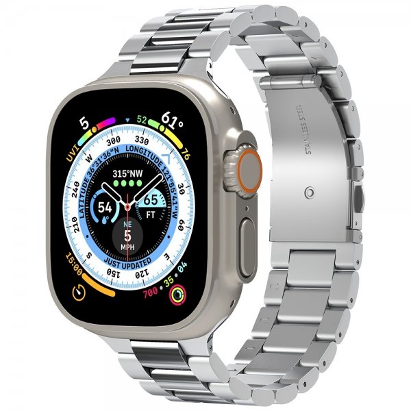 Spigen Apple Watch 44/45/46mm/Ultra 49mm Rem Modern Fit 316L Sølv