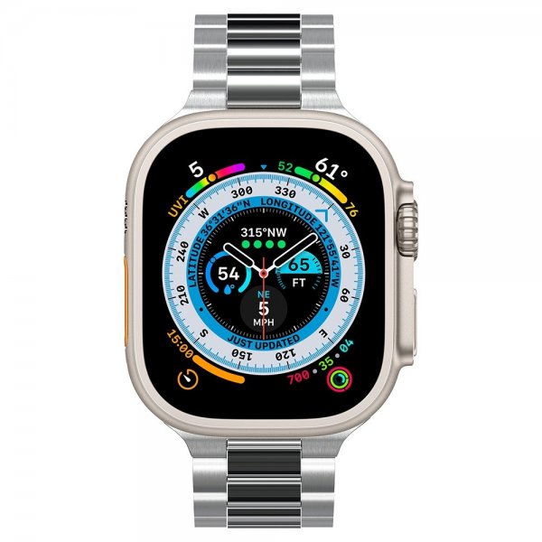 Spigen Apple Watch 44/45/46mm/Ultra 49mm Rem Modern Fit 316L Sølv