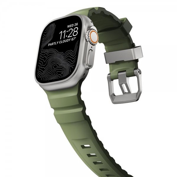 Nomad Apple Watch 44/45/46mm/Ultra 49mm Rem Rocky Point Natural Forest