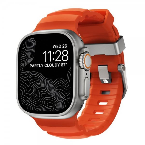 Nomad Apple Watch 44/45/46mm/Ultra 49mm Rem Rocky Point Natural Magma