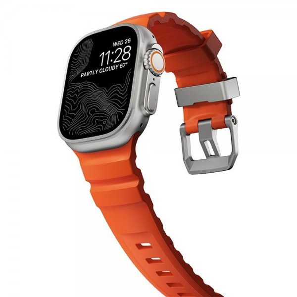 Nomad Apple Watch 44/45/46mm/Ultra 49mm Rem Rocky Point Natural Magma
