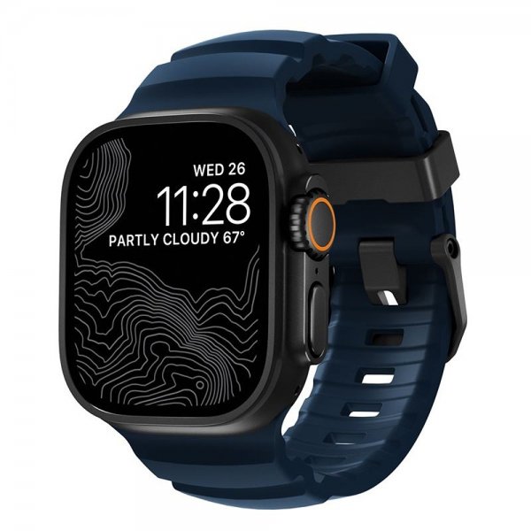 Nomad Apple Watch 44/45/46mm/Ultra 49mm Armbånd Rocky Point Sort Atlantic