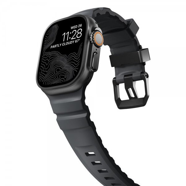 Nomad Apple Watch 44/45/46mm/Ultra 49mm Rem Rocky Point Sort Storm