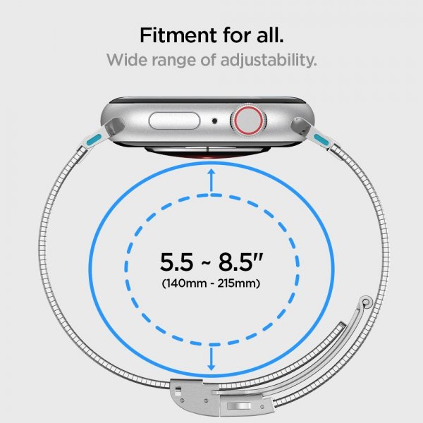 Spigen Apple Watch 44/45/46mm/Ultra 49mm Rem Sleek Link Sølv