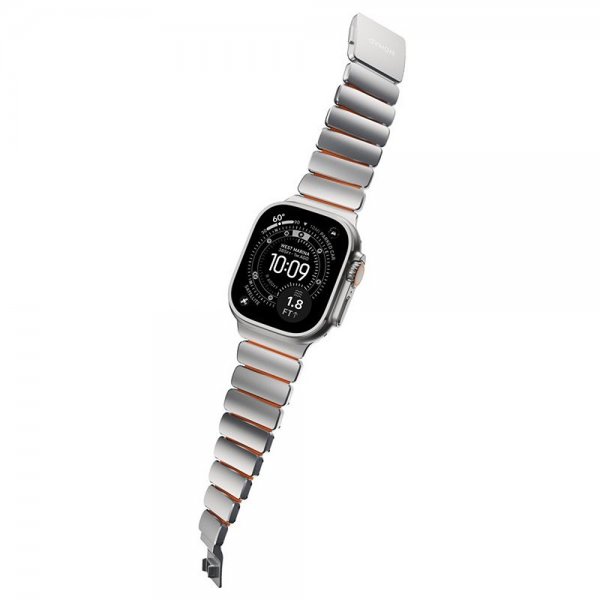 Nomad Apple Watch 44/45/46mm/Ultra 49mm Armbånd Stratos Band Natural Ultra Orange