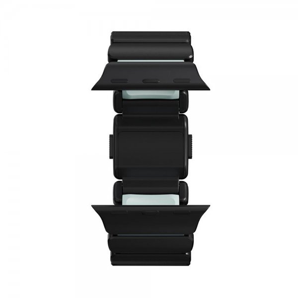 Nomad Apple Watch 44/45/46mm/Ultra 49mm Armbånd Stratos Band Sort Icy Blue Glow