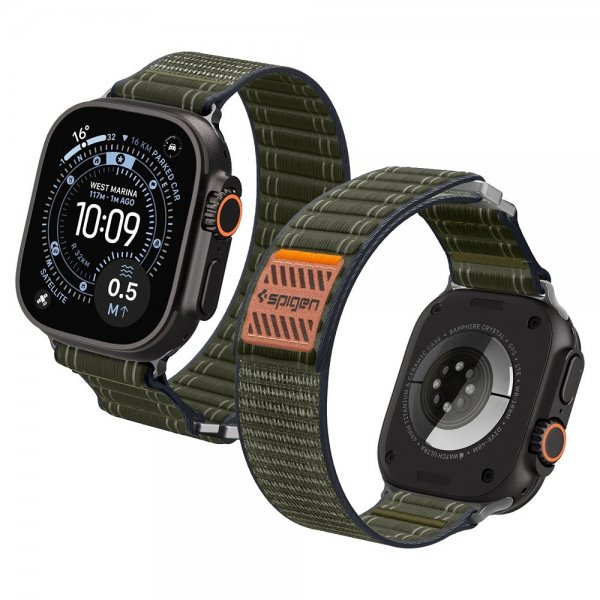 Spigen Apple Watch 44/45/46mm/Ultra 49mm Rem WBF0 Grøn