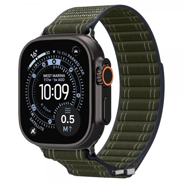 Spigen Apple Watch 44/45/46mm/Ultra 49mm Rem WBF0 Grøn