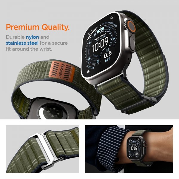 Spigen Apple Watch 44/45/46mm/Ultra 49mm Rem WBF0 Grøn