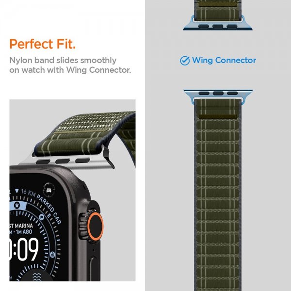 Spigen Apple Watch 44/45/46mm/Ultra 49mm Rem WBF0 Grøn