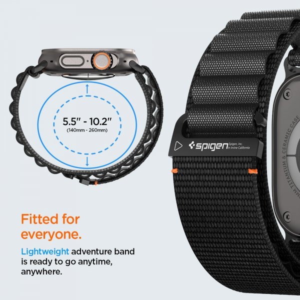 Spigen Apple Watch 44/45/46mm/Ultra 49mm Armbånd WBF1 Sort