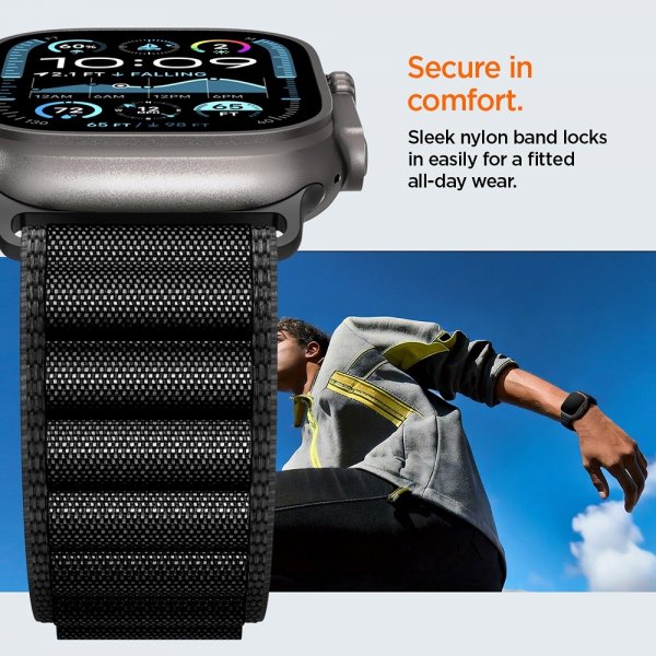 Spigen Apple Watch 44/45/46mm/Ultra 49mm Armbånd WBF1 Sort