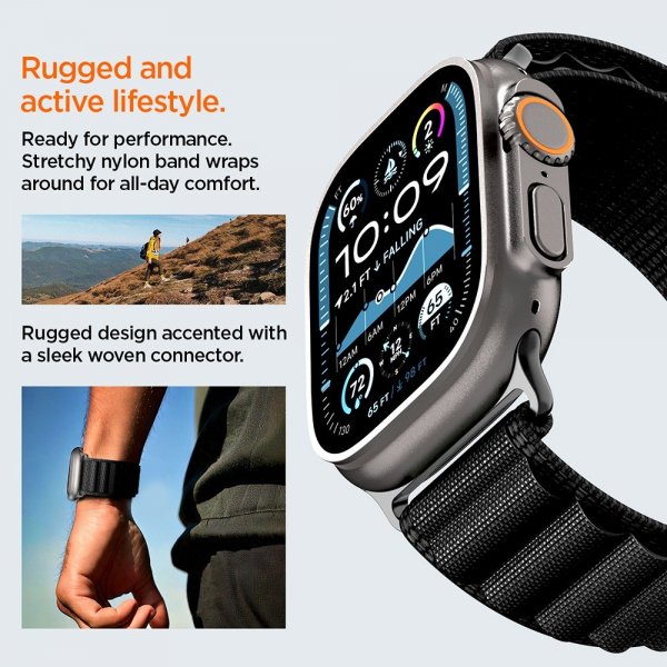 Spigen Apple Watch 44/45/46mm/Ultra 49mm Armbånd WBF1 Sort