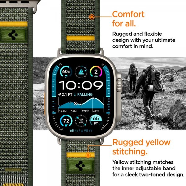 Spigen Apple Watch 44/45/46mm/Ultra 49mm Armbånd Athlex Air Active Green