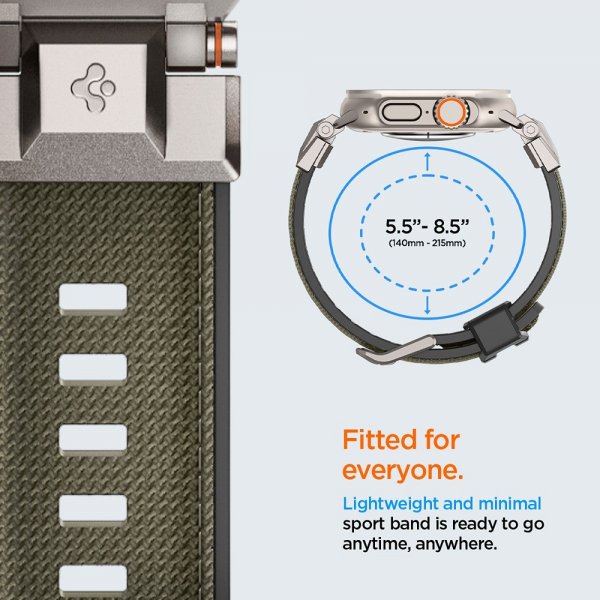 Spigen Apple Watch 44/45/46mm/Ultra 49mm Armbånd DuraPro Armor Military Green