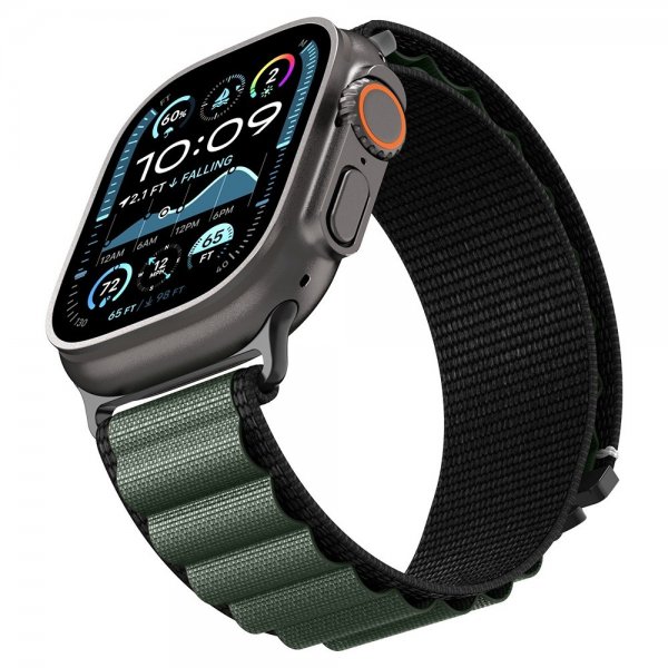 Spigen Apple Watch 44/45/46mm/Ultra 49mm Rem WBF1 Sort Grøn