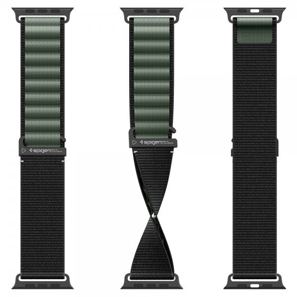 Spigen Apple Watch 44/45/46mm/Ultra 49mm Rem WBF1 Sort Grøn