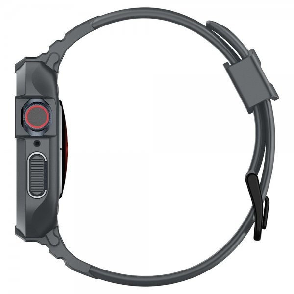 Spigen Apple Watch 44/45mm Armbånd og Cover Rugged Armor Pro Dark Gray