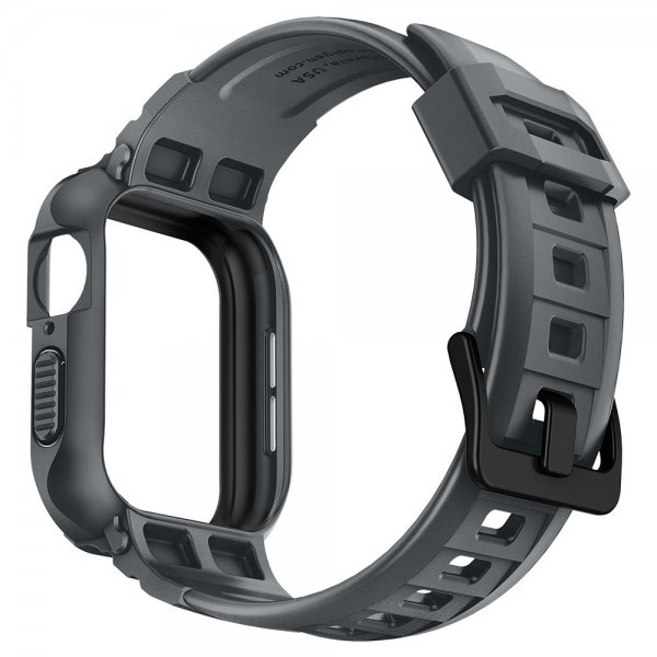 Spigen Apple Watch 44/45mm Armbånd og Cover Rugged Armor Pro Dark Gray