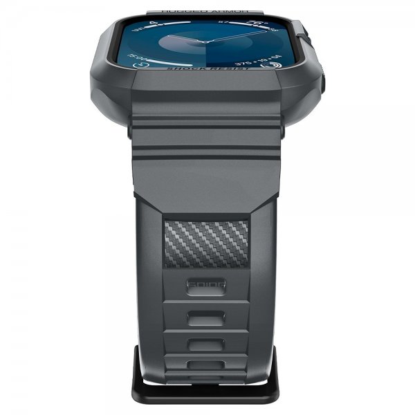 Spigen Apple Watch 44/45mm Armbånd og Cover Rugged Armor Pro Dark Gray