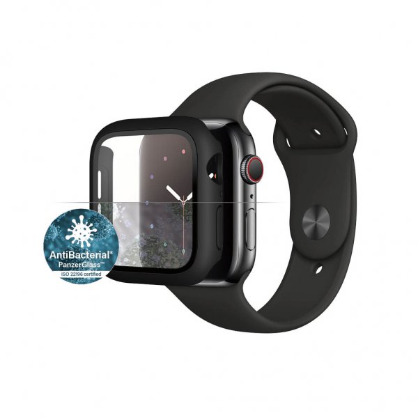 PanzerGlass Apple Watch 44mm (Series 4/5/6/SE) Cover med Skærmbeskyttelse Full Body Protection Sort