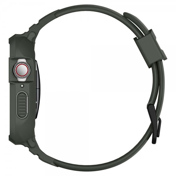 Spigen Apple Watch 44/45mm Cover med rem Rugged Armor Pro Military Green