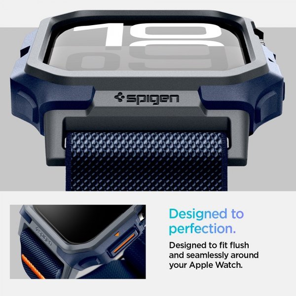 Spigen Apple Watch 46 mm (Series 10/11) Rem og Etui Lite Fit Pro Navy Blue