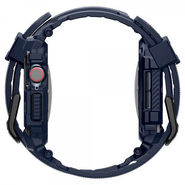 Spigen Apple Watch 46 mm (Series 10/11) Armbånd og Etui Rugged Armor Pro Navy Blue