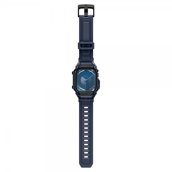 Spigen Apple Watch 46 mm (Series 10/11) Armbånd og Etui Rugged Armor Pro Navy Blue