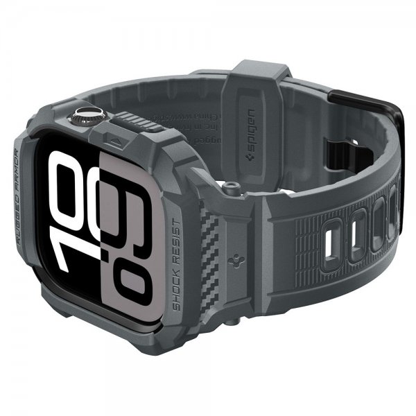 Spigen Apple Watch 46mm (Serie 10/11) Rem Rugged Armor Pro 2 Dark Gray