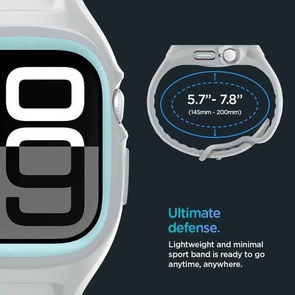Spigen Apple Watch 46 mm (Series 10/11) Cover med Rem Liquid Air Pro Grå