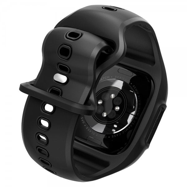 Spigen Apple Watch 46mm (Series 10/11) Cover med Rem Liquid Air Pro Mat Sort
