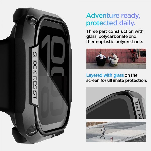 Spigen Apple Watch 46mm (Series 10/11) Cover med Skærmbeskyttelse Tough Armor Sort