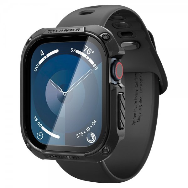 Spigen Apple Watch 46mm (Series 10/11) Cover med Skærmbeskyttelse Tough Armor Sort