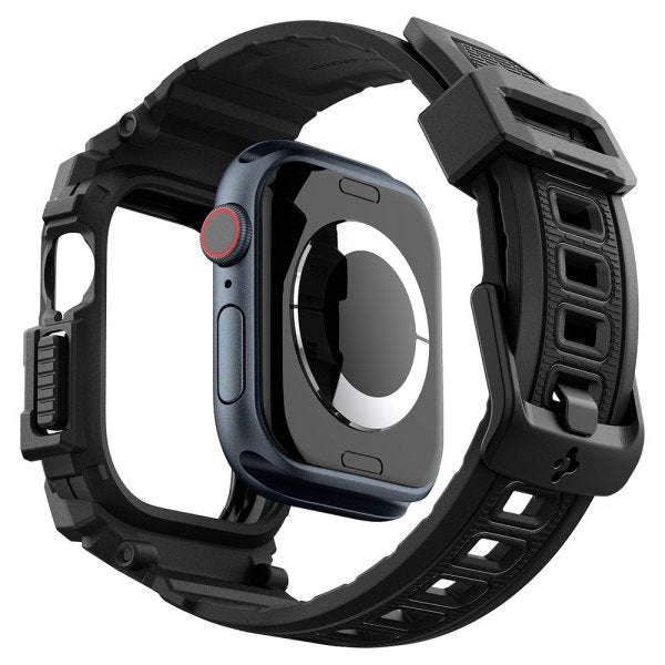 Spigen Apple Watch 46 mm (Series 10/11) Armbånd og Skal Rugged Armor Pro Matte Black