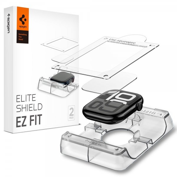 Spigen Apple Watch 46mm (Series 10/11) Skærmbeskyttelse EliteShield EZ Fit 2-pak