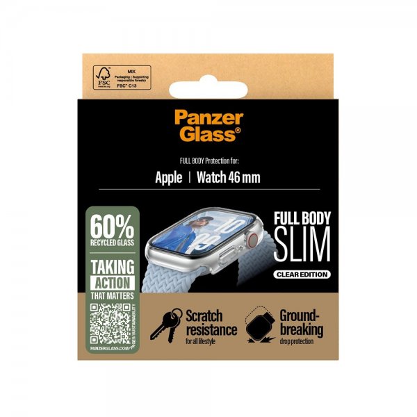PanzerGlass Apple Watch 46mm (Series 10/11) Cover med Skærmbeskyttelse Full Body Protection Transparent