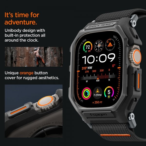 Spigen Apple Watch Ultra 49mm Rem og Cover Lite Fit Pro Matte Black