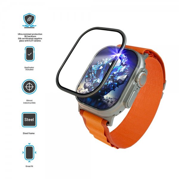 Fast Apple Watch Ultra 49mm Skærmbeskyttelse Safir