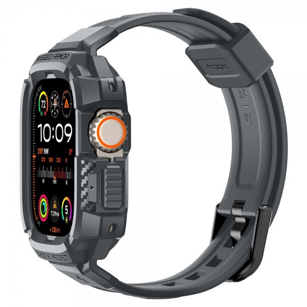 Spigen Apple Watch Ultra 49mm Rem og Cover Rugged Armor Pro Dark Gray
