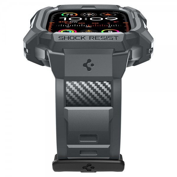 Spigen Apple Watch Ultra 49mm Rem og Cover Rugged Armor Pro Dark Gray