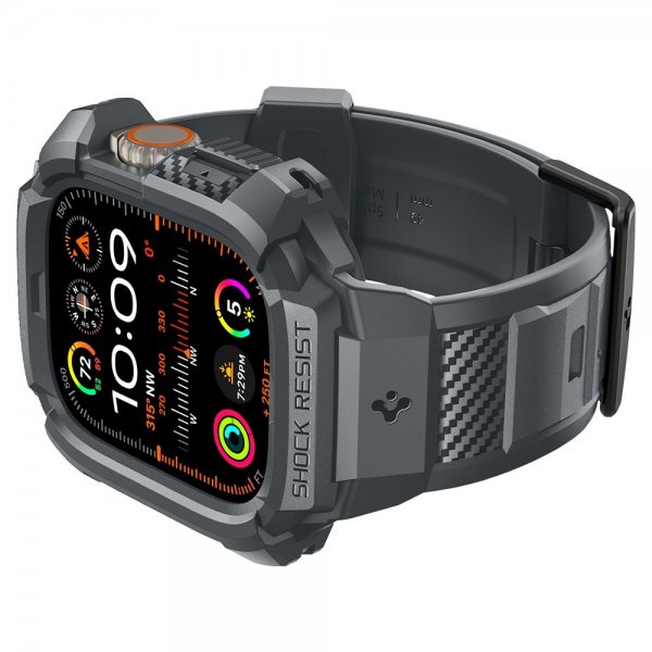 Spigen Apple Watch Ultra 49mm Rem og Cover Rugged Armor Pro Dark Gray