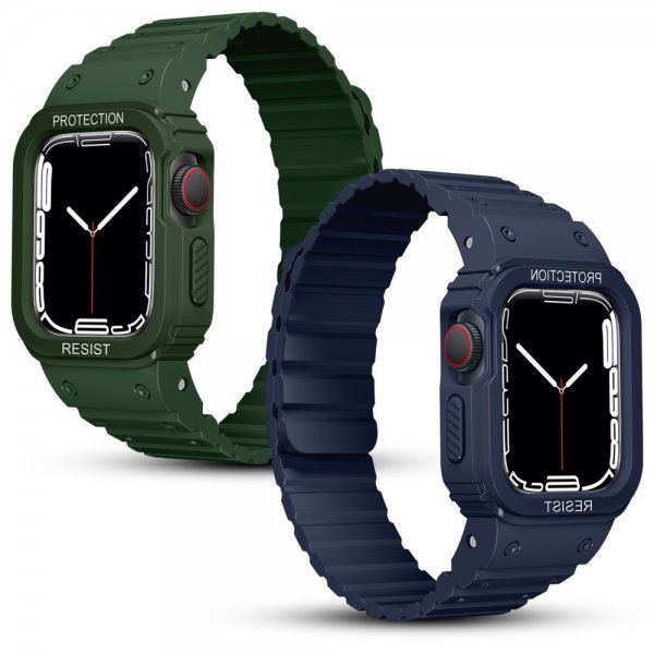 Apple Watch Ultra 49mm Rem med Cover Silikone Magnetlukning Grøn