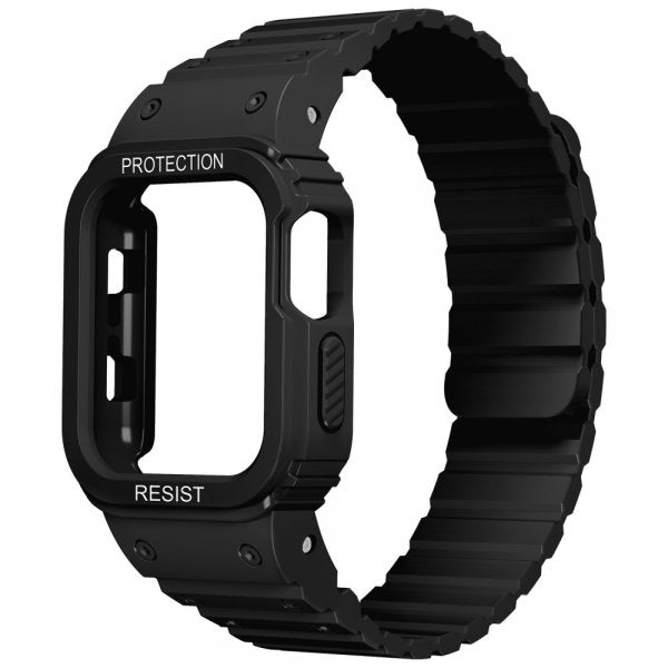 Apple Watch Ultra 49 mm urrem med etui silikone magnetlukning sort