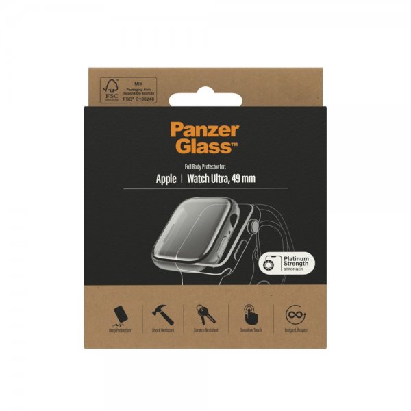 PanzerGlass Apple Watch Ultra 49mm Skal med Skærmbeskyttelse Full Body Protector Transparent