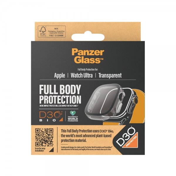 PanzerGlass Apple Watch Ultra 49mm Cover med Skærmbeskyttelse Full Body Protector D3O Transparent