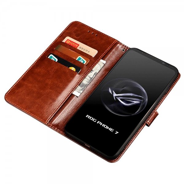 Asus ROG Phone 7 Etui Lædertekstur Sort